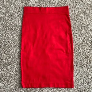 Gaia Red High Waisted Pencil Skirt